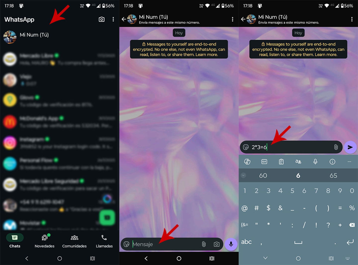 Activer la calculatrice de WhatsApp