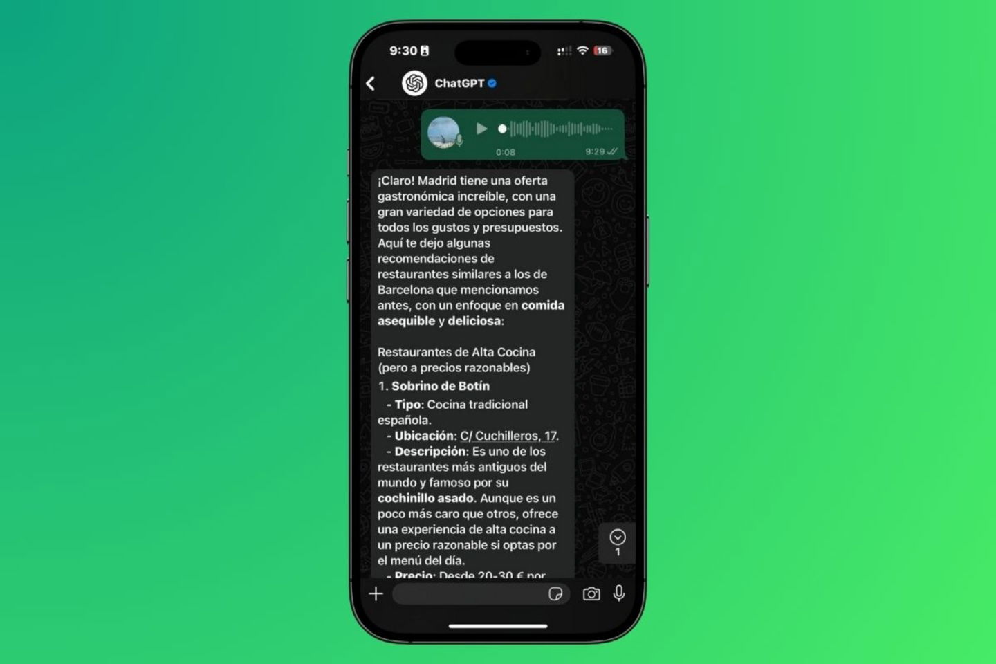 Comment intégrer ChatGPT sur WhatsApp : guide complet pour exploiter l'IA dans l'appli 6 Comment avoir ChatGPT sur WhatsApp : guide complet pour utiliser l'IA dans l'application de messagerie