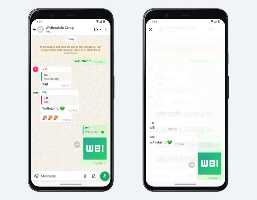 WhatsApp se transforme pour que les conversations oubliées deviennent un souvenir du passé 3 WhatsApp conversations message