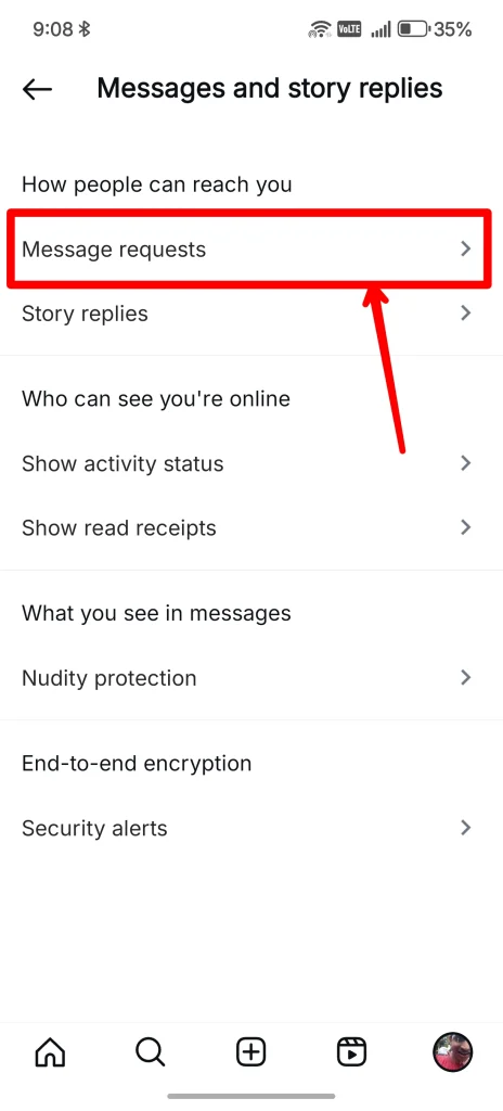 Comment empêcher les inconnus de vous ajouter à des discussions de groupe sur Instagram 4 appuyez sur les demandes de messages