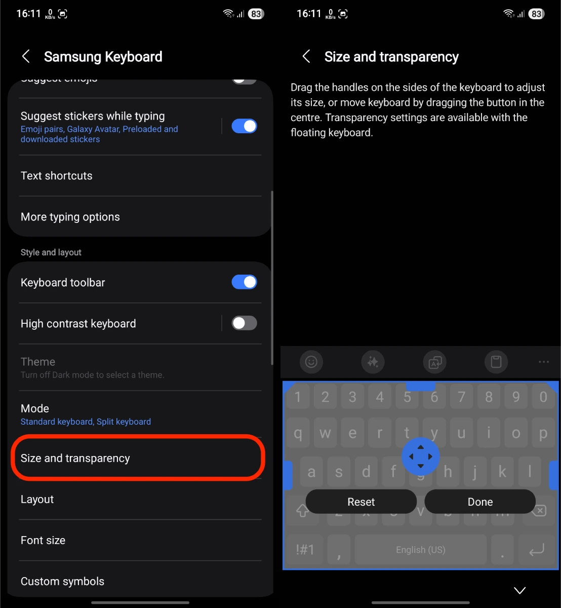 Comment désactiver le son de saisie sur le clavier Samsung ? 4 Ajuster la taille du clavier Samsung