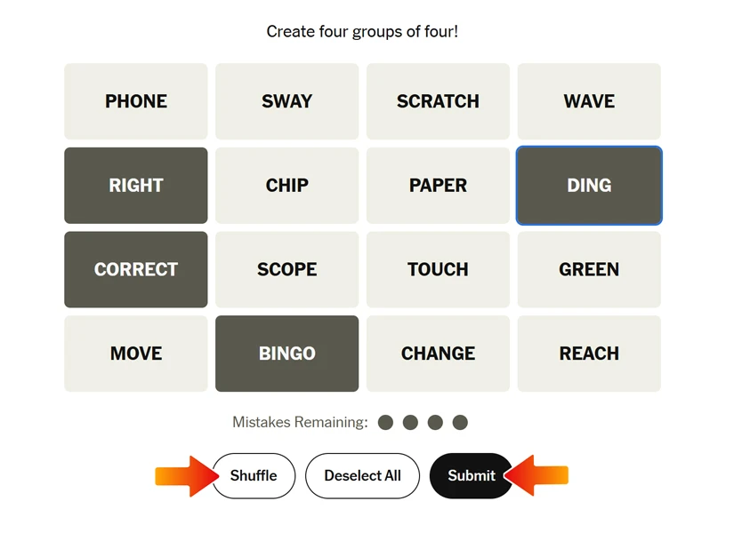 Comment jouer à NYT Connections : conseils et astuces incontournables 3 Mélanger NYT Connections