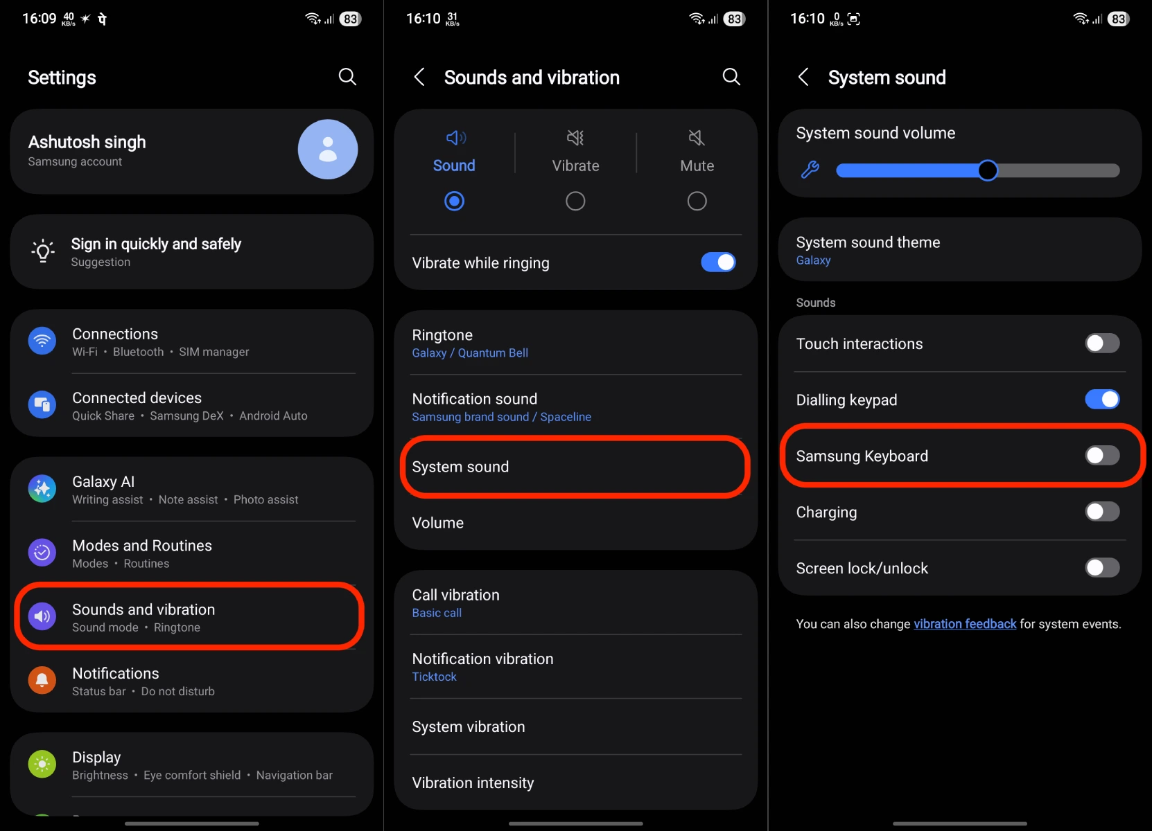 Comment désactiver le son de saisie sur le clavier Samsung