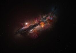 Illustration de JADES-GS-z14-0, la galaxie la plus distante jamais découverte / Credit: ESO/M. Kornmesser