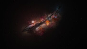 De l'oxygène découvert dans la galaxie la plus lointaine jamais identifiée : quelles implications pour notre planète Terre 16 Illustration de JADES-GS-z14-0, la galaxie la plus distante jamais découverte / Credit: ESO/M. Kornmesser