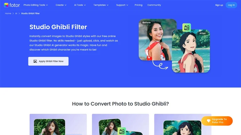 Comment créer des images au style de l'art de Studio Ghibli avec ChatGPT 4o 5 Fotor’s Studio Ghibli Filter