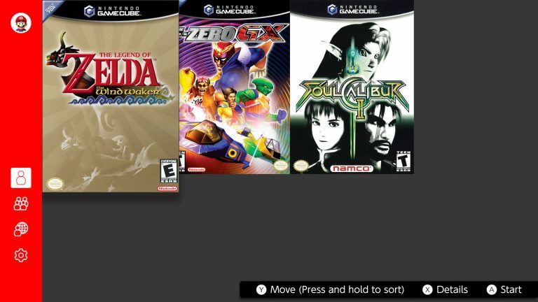 Nintendo Online avec des jeux GameCube tels que Soul Calibur 2, Wind Waker et F-Zero GX