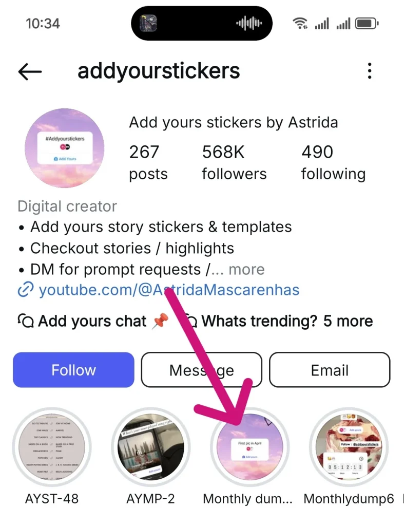 Comment tirer parti des modèles de stories 'Avril jusqu'à présent' et autres 'Décharge d'Avril' sur Instagram 3 cliquant sur la section Monthly Dump