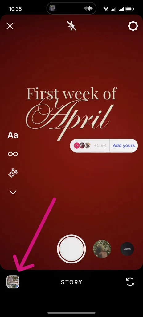 Comment tirer parti des modèles de stories 'Avril jusqu'à présent' et autres 'Décharge d'Avril' sur Instagram 5 comment sélectionner des images pour l'histoire