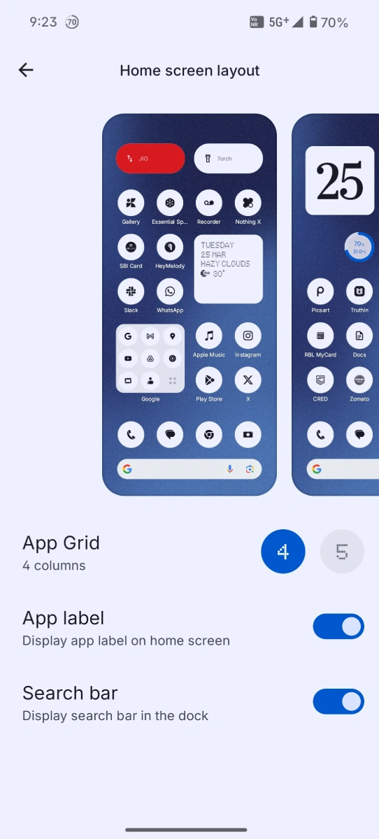 Comment personnaliser l'écran d'accueil de la série Nothing Phone (3a) pour un style unique et percutant 4 Grille d'applications et étiquette d'application Nothing Phone 3a