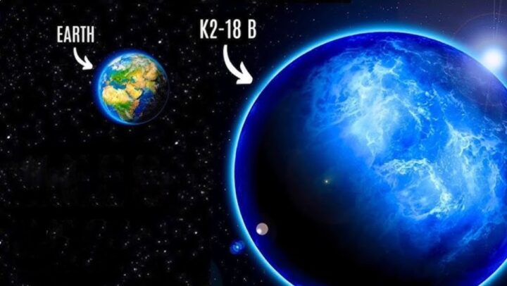 Planète K2-18b : des astronomes découvrent un potentiel signe de vie sur une exoplanète lointaine 3 Image de comparaison entre la Terre et l'exoplanète K2-18b