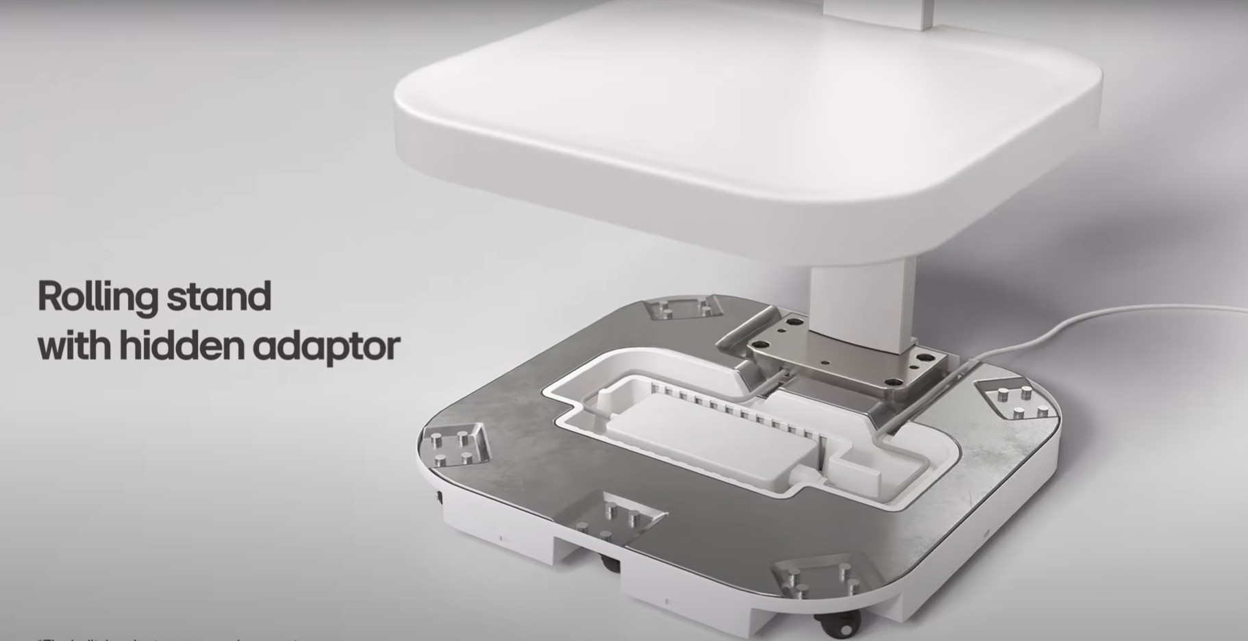 Compartiment caché pour l'adaptateur secteur sur le LG Smart Monitor Swing