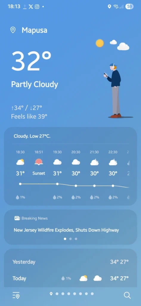 Comment obtenir l'application Météo One UI 8 sur n'importe quel smartphone Galaxy 7 Design de l'application météo One UI 7