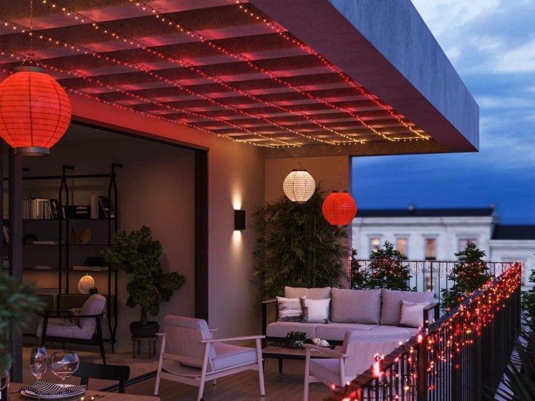 Éclairage de balcon intelligent : créez une ambiance chaleureuse avec Philips Hue 4 La Festavia offre de nombreuses possibilités. (Photo : Signify)