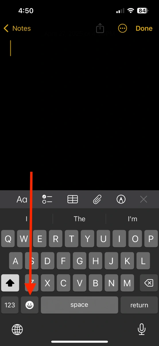 Comment taper la flèche vers le bas (↓) sur PC et mobile 6 Comment taper la flèche bas ↓ sur iPhone