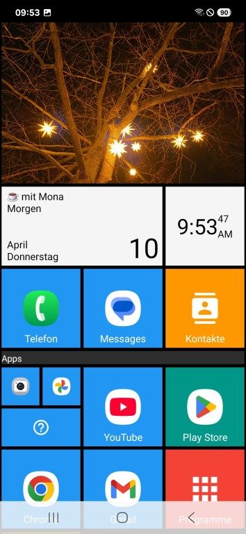 Les meilleurs lanceurs/launcher Android pour une expérience ultime 16 Cela rappelle l'interface Windows Phone. (Capture d'écran)