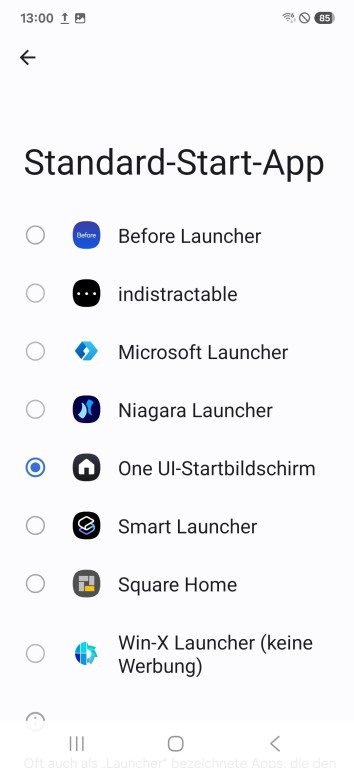 Les meilleurs lanceurs/launcher Android pour une expérience ultime 20 Choix du launcher par défaut. (Capture d'écran)