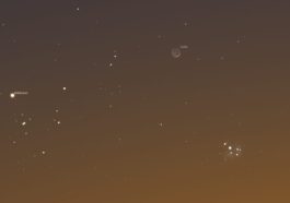 Double baiser céleste magnifique dans le ciel du 29 avril : à quelle heure observer les phénomènes astronomiques 111 Simulation de la conjonction astrale entre Pléiades et croissant de Lune du 29 avril. Crédit : Stellarium