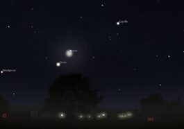 La Lune embrasse Jupiter le 30 avril sur un tapis d'étoiles : à quelle heure observer le dernier ballet du mois 13 La conjonction astrale entre la fine croissante de la Lune et Jupiter le 30 avril. Crédit : Stellarium