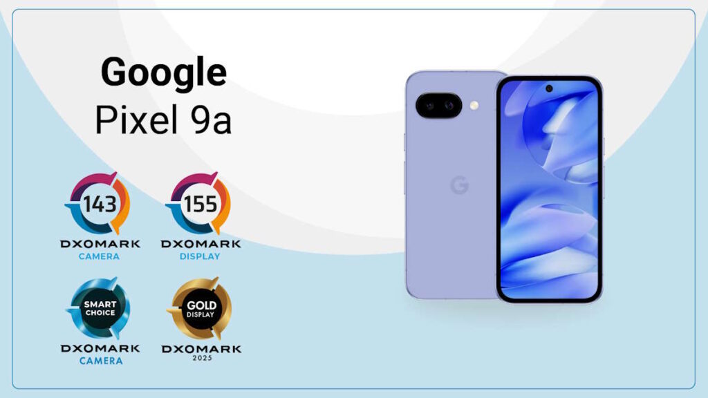Pixel 9a Google caméra écran DXOMARK