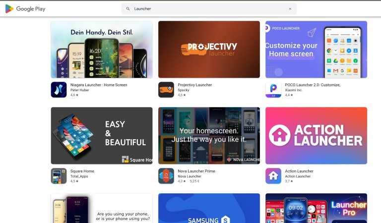 Les meilleurs lanceurs/launcher Android pour une expérience ultime 2 De nombreux launchers sont disponibles sur le Google Play Store. Beaucoup ne sont pas efficaces. (Capture d'écran)