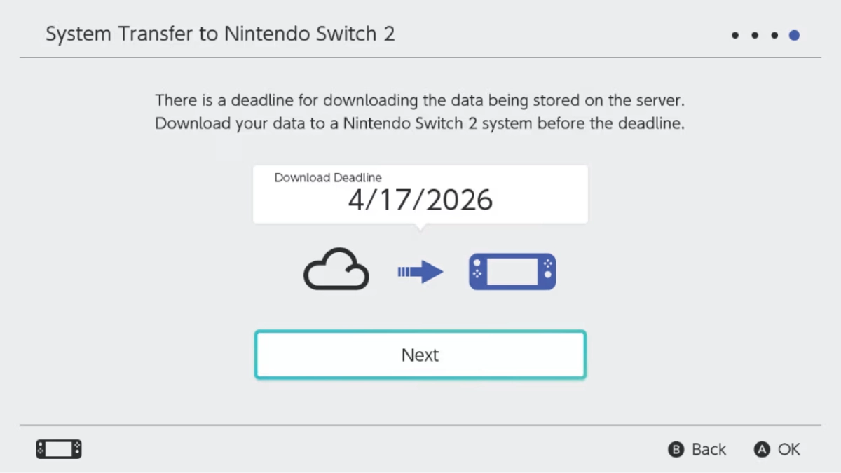 Transférer des données vers la Nintendo Switch 2