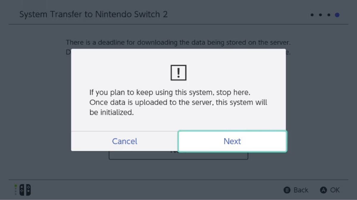 Transférer des données vers la Nintendo Switch 2