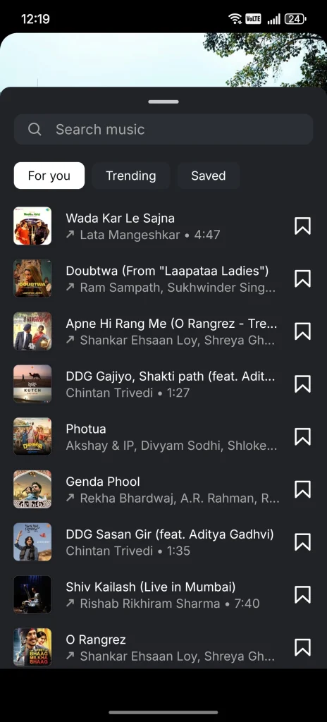selecting the song for story