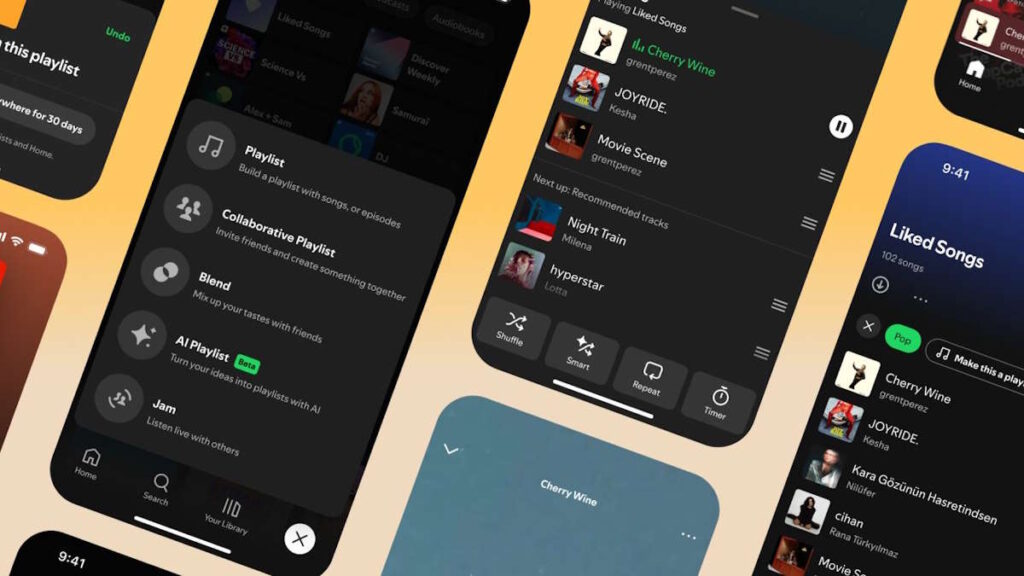 Spotify nouveautés interface botões