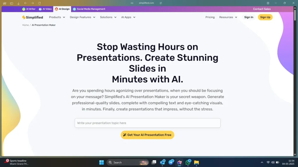 Les 5 Meilleurs Outils d'IA pour Créer des Présentations Impactantes 6 simplified ai presentation maker