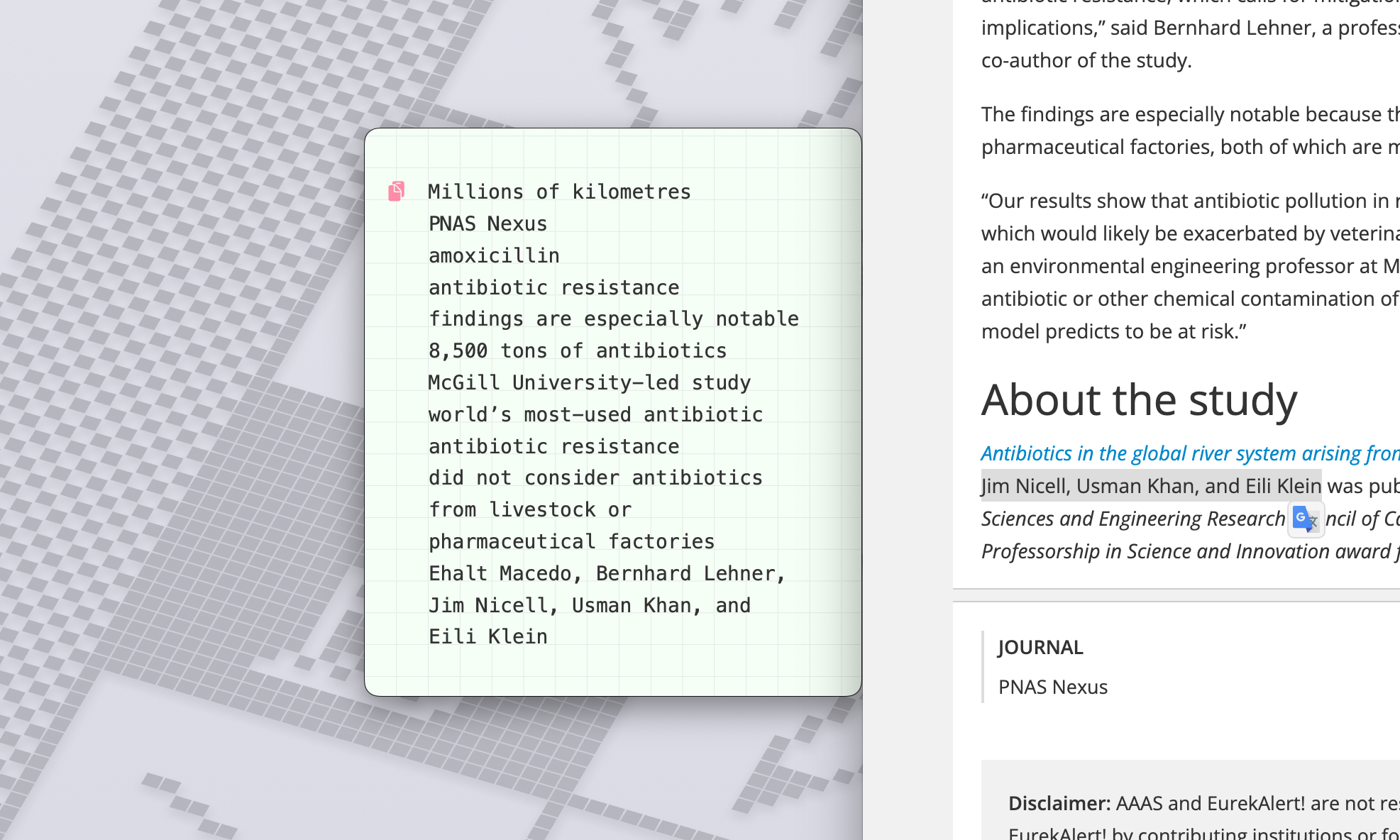 Fonction de collage automatique dans l'application Antinote pour macOS.