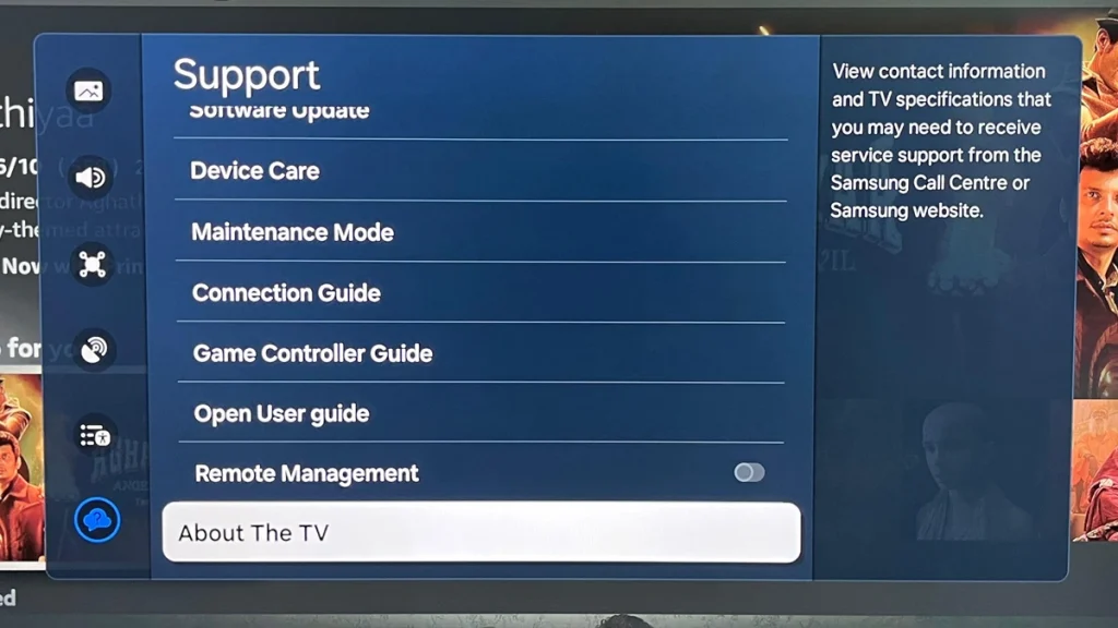 Comment trouver le numéro de série d'une TV Samsung
