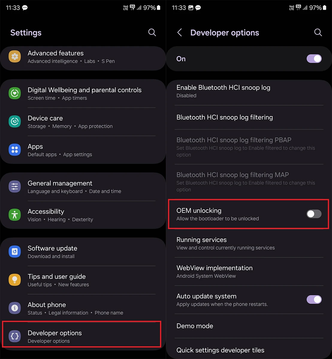 débloquer le bootloader sur téléphone Samsung