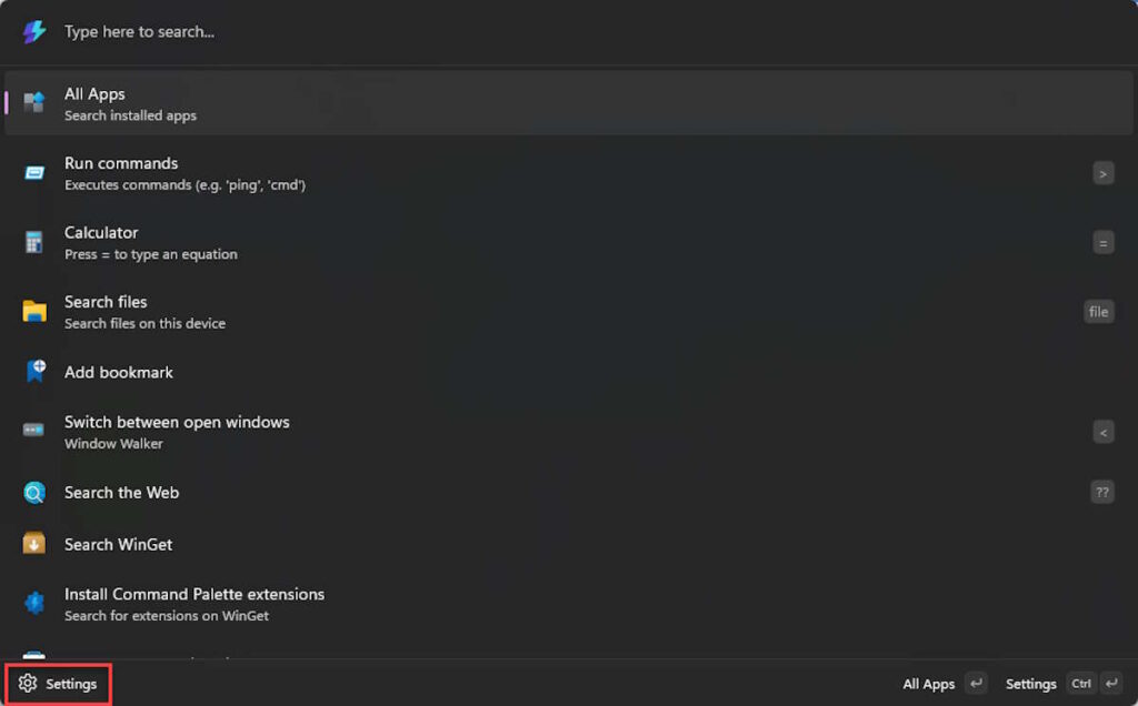 Palette de Commandes : la nouvelle manière de lancer des applications, rechercher des fichiers et bien plus sur Windows 4 Command Palette Windows apps lancer Microsoft