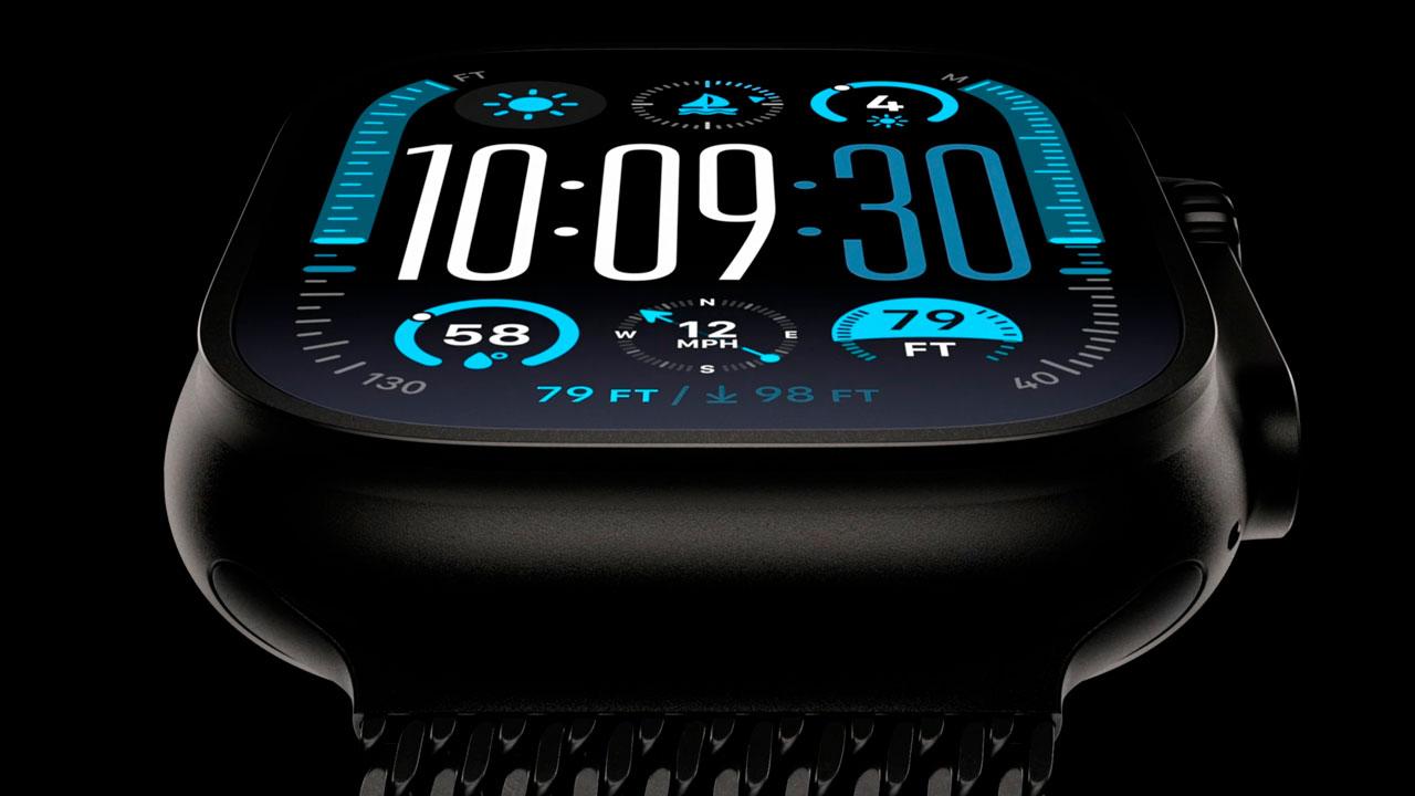 Cinq montres connectées avec une résistance à l'eau de 10 ATM pour les sports nautiques 6 Apple Watch Ultra 2 en noir