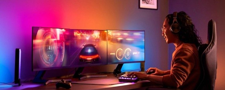 Convaincs-moi ! 5 raisons de choisir Philips Hue 7 Synchronise les contenus de jeu avec tes lampes Hue. (Photo : Signify)