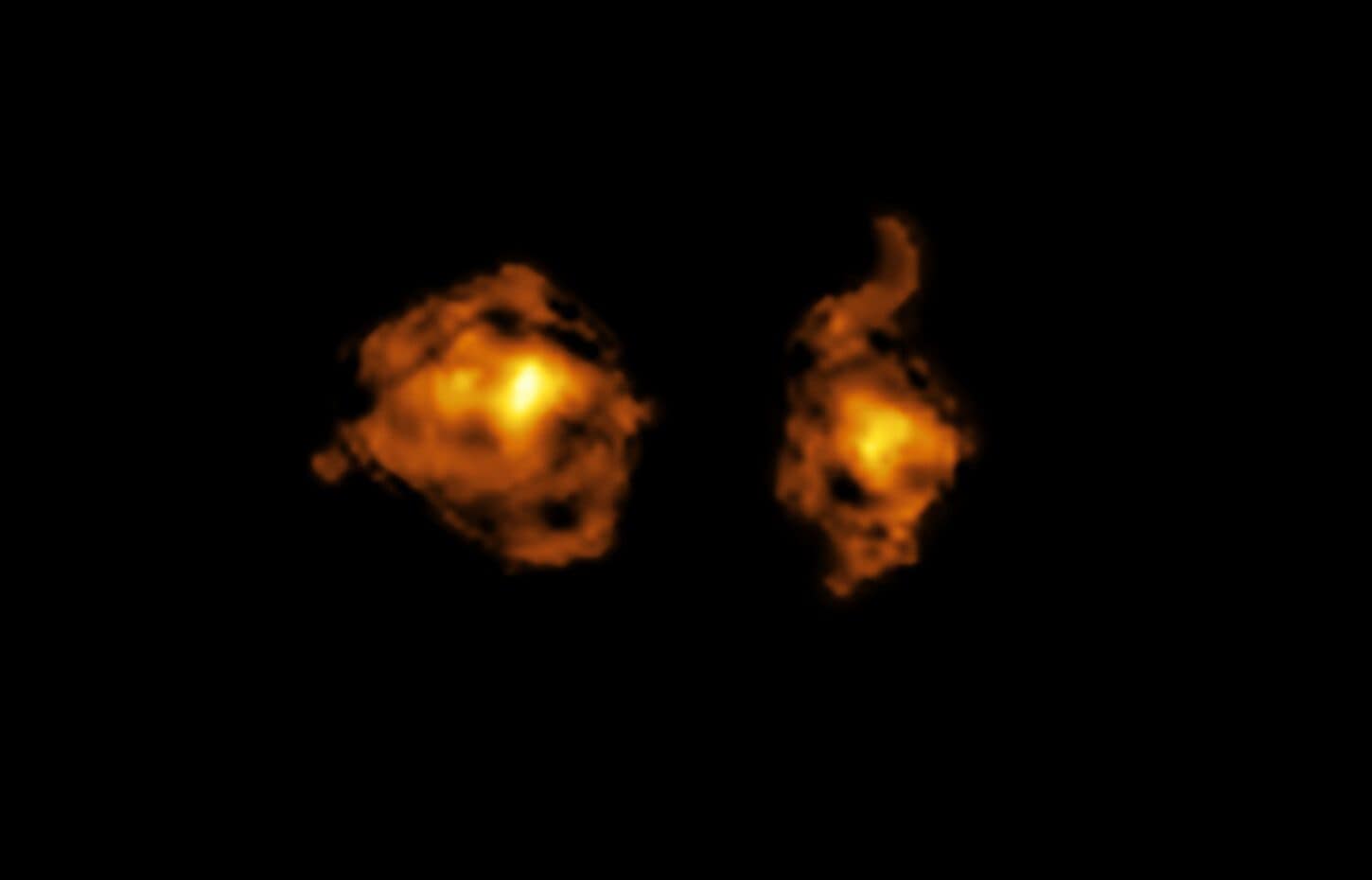 La guerre entre les galaxies étonne les scientifiques : "Jamais vu quelque chose de pareil" 3 Image de la giostra cosmique vue par ALMA / Crédit : ESO