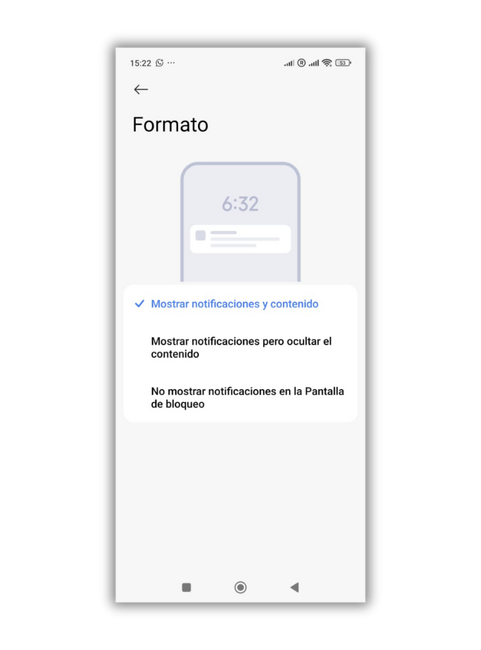 format des notifications écran de verrouillage