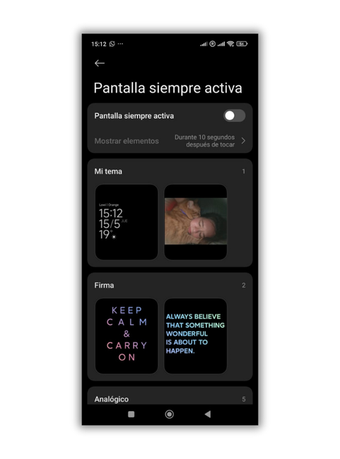 écran toujours actif xiaomi