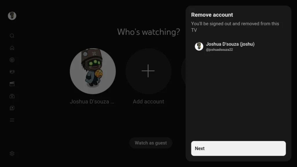 Se déconnecter de YouTube sur Smart TV