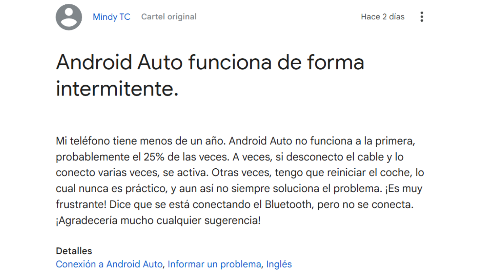 Android Auto plein de problèmes sur des milliers de mobiles et rend les utilisateurs fous 2 Android Auto fonctionne de façon intermittente
