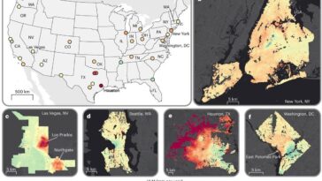 Des villes américaines emblématiques, de New York à Washington en passant par Las Vegas, s'enfoncent à un rythme alarmant 9 Vitesse moyenne de l'affaissement du sol dans 28 villes des États-Unis / Crédit : Nature Cities