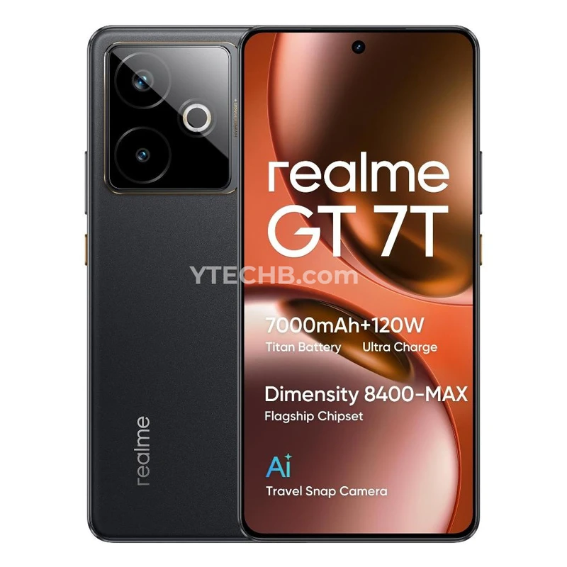 EXCLUSIF – Fuite des caractéristiques complètes et des prix du realme GT 7 et GT 7T 2 Realme GT 7T Black