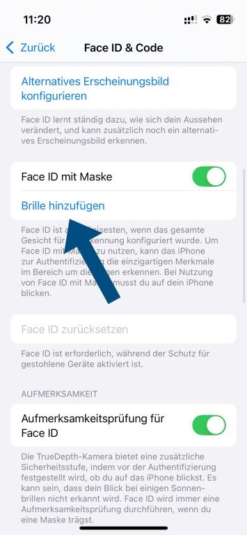 Important ! Découvrez comment utiliser Face ID avec des lunettes de soleil 2 Ajouter une lunette dans les paramètres de l'iPhone