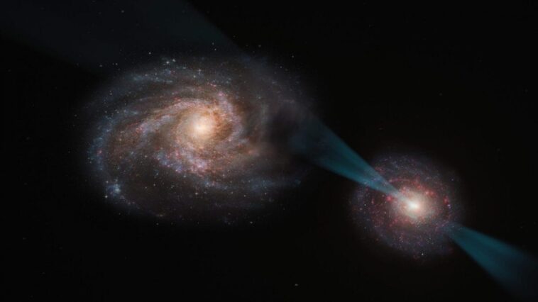 La guerre entre les galaxies étonne les scientifiques : "Jamais vu quelque chose de pareil" 1 Illustration de la guerre entre galeries qui fait rage dans l'espace profond / Crédit : ESO