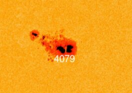 La macchia solare AR 4079. Credit: NASA/SDO/Spaceweather