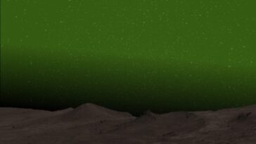 Pour la première fois, une aurore visible a été observée dans le ciel de Mars : elle est verte comme sur Terre 10 Aurora verte su Marte, illustrazione di un artista. Credit: (NASA/JPL-Caltech/Cornell Univ./Arizona State Univ.– EW Knutsen)