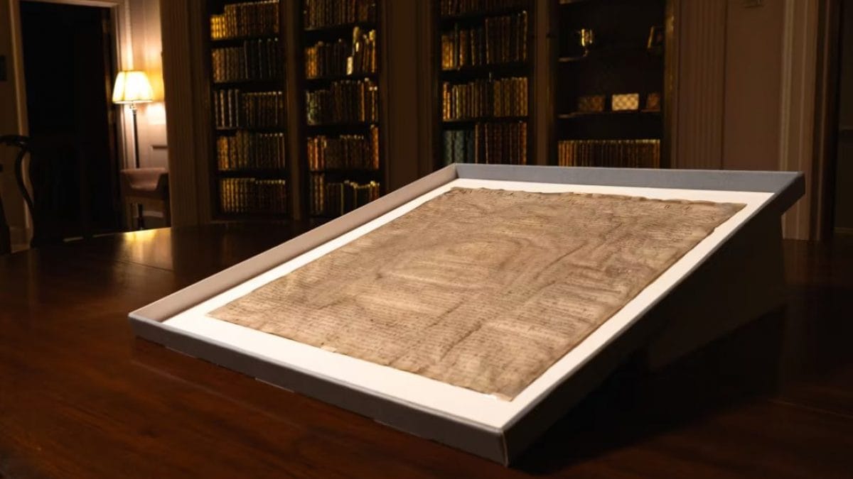 La Magna Carta originale scoperta all'Università di Harvard. Credit: Harvard Law School