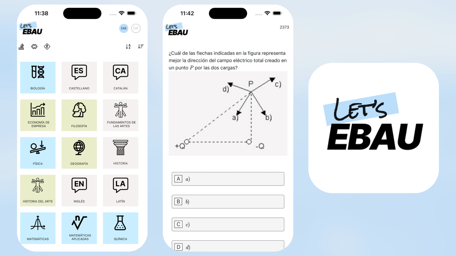 Obtenir une bonne note à l'examen d'entrée à l'université est facile : découvrez des milliers de questions sous forme de jeu depuis votre mobile 2 App pour étudier selectivité Lets Ebau