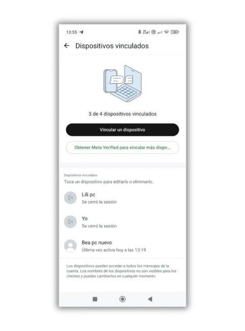 dispositivos vinculados whatsapp ver